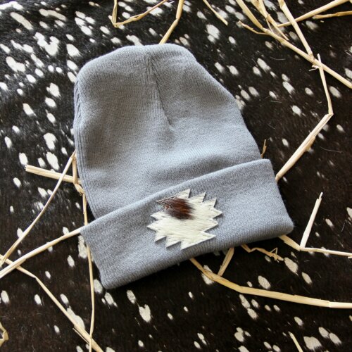 Bonnet gris peau de vache