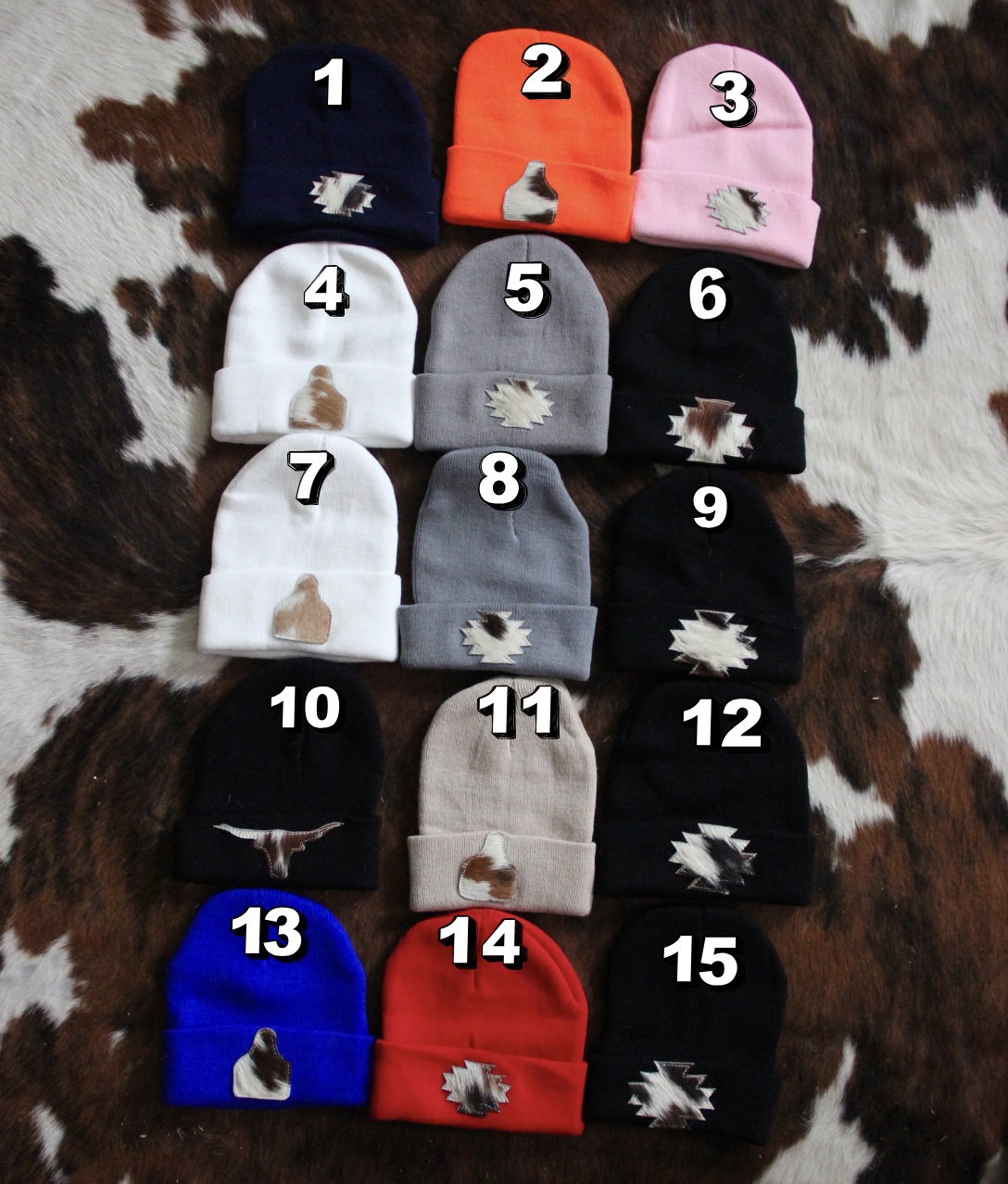 modèles bonnets peau de vache burning