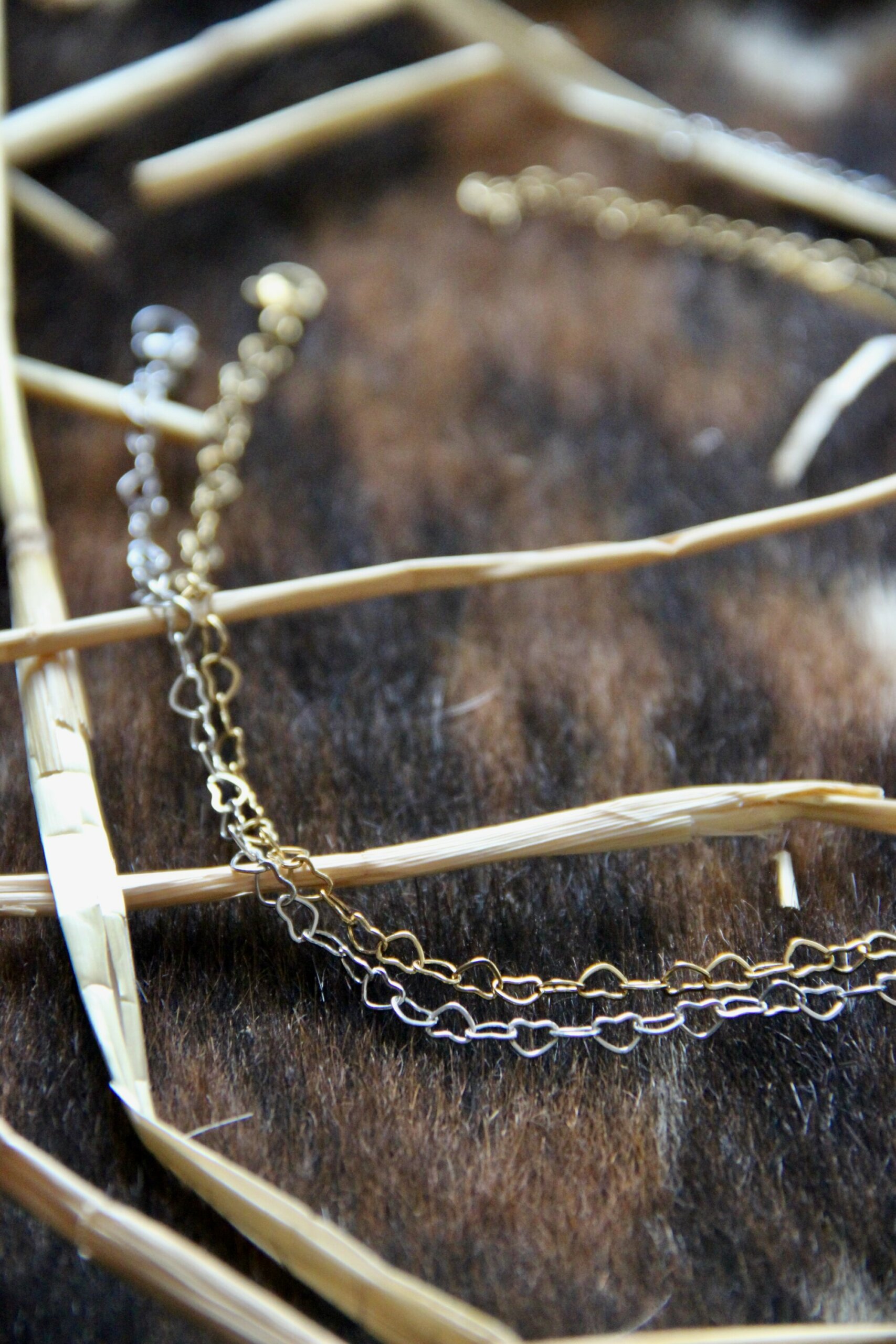 Collier mailles coeurs