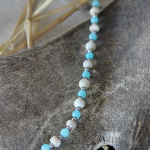 Bracelet corne & Amazonite