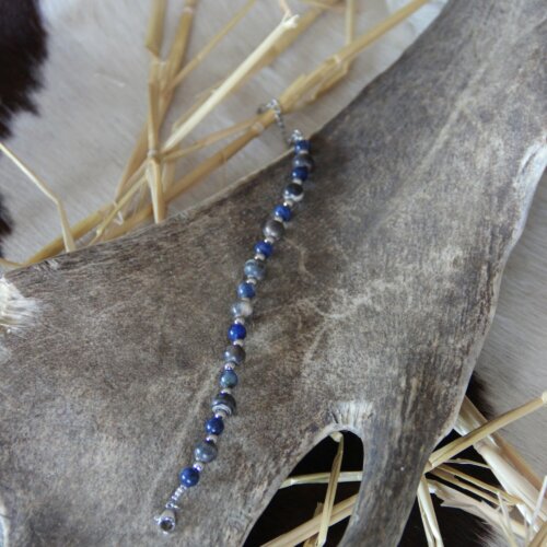 Bracelet corne de buffle & Sodalite