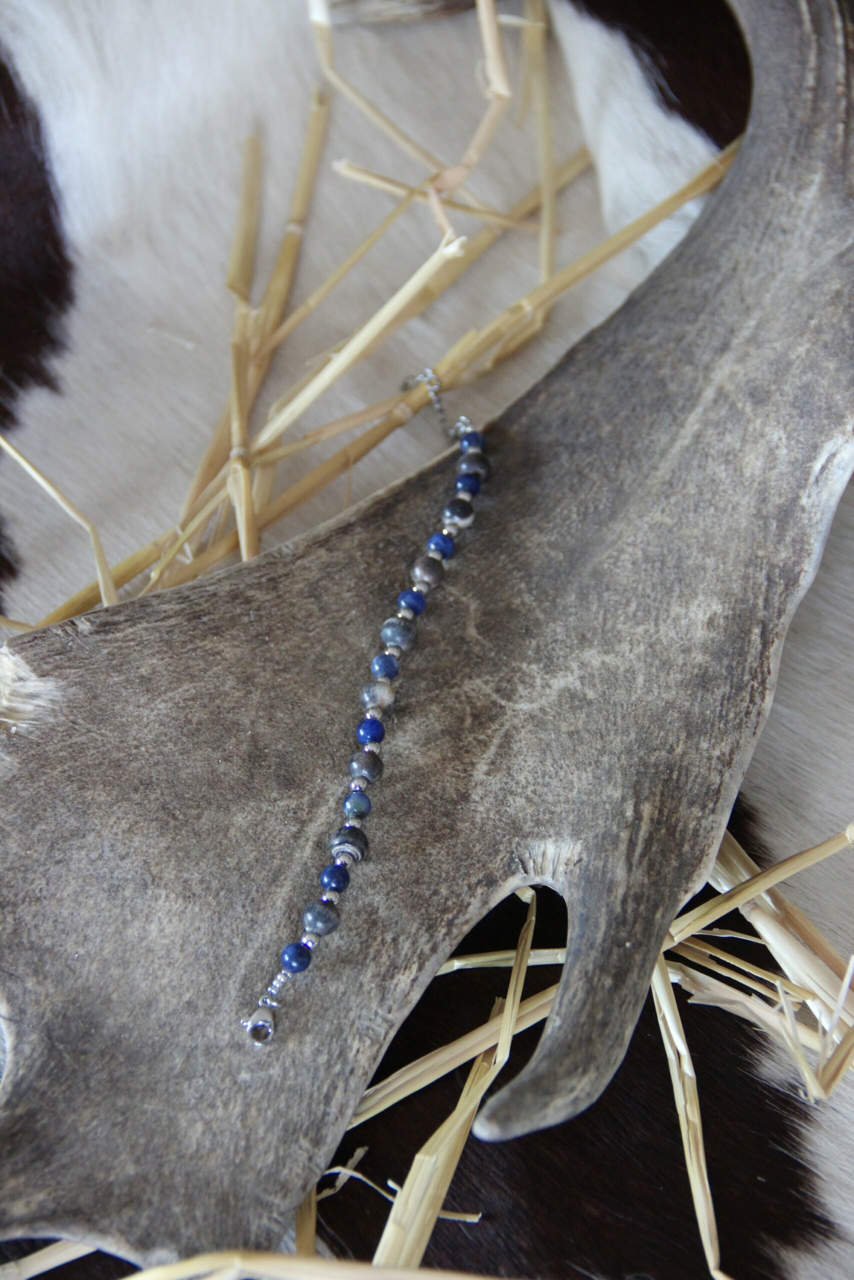 Bracelet corne de buffle & Sodalite