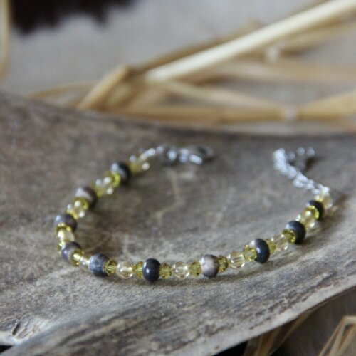 Bracelet corne Swarovski & citrine