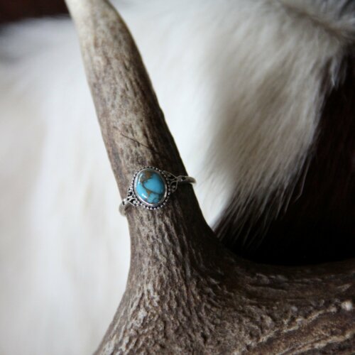 Bague mini ovale tuquoise d’Arizona 52