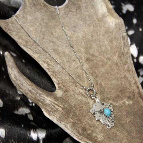 Collier bouée argent & indienne