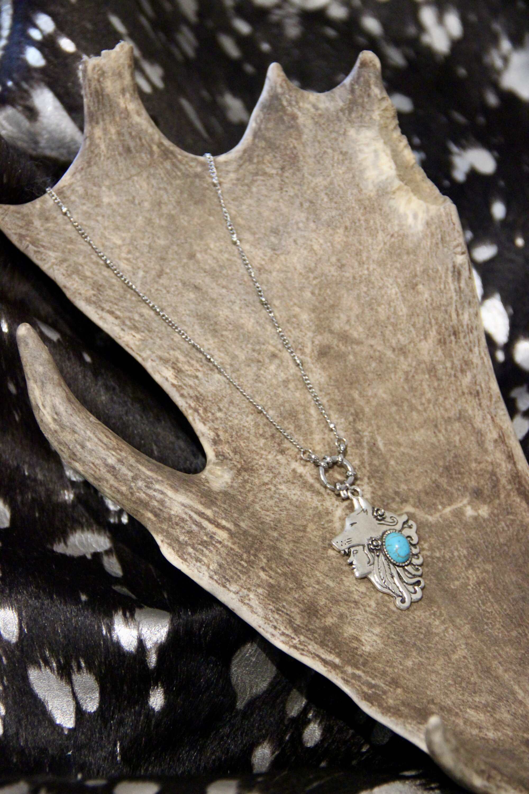 Collier bouée argent & indienne