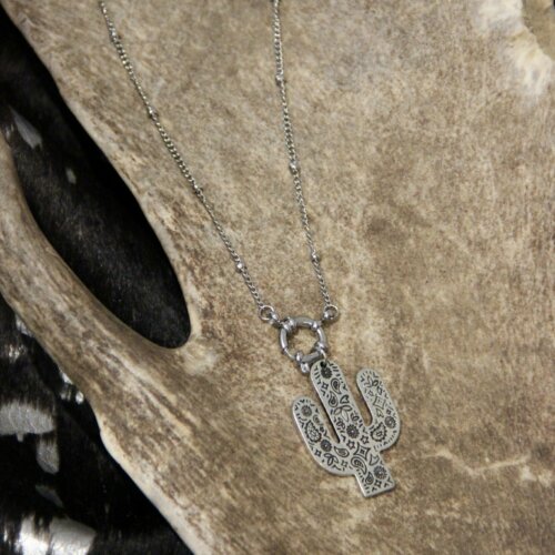 Collier bouée argent & cactus