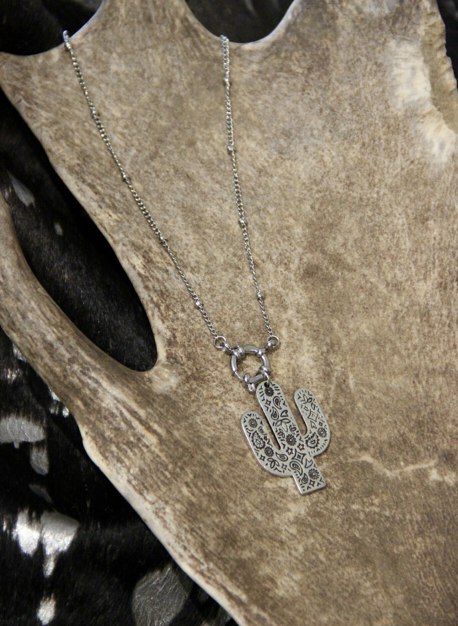 Collier bouée argent & cactus