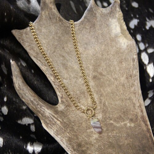 Collier bouée Doré & agate