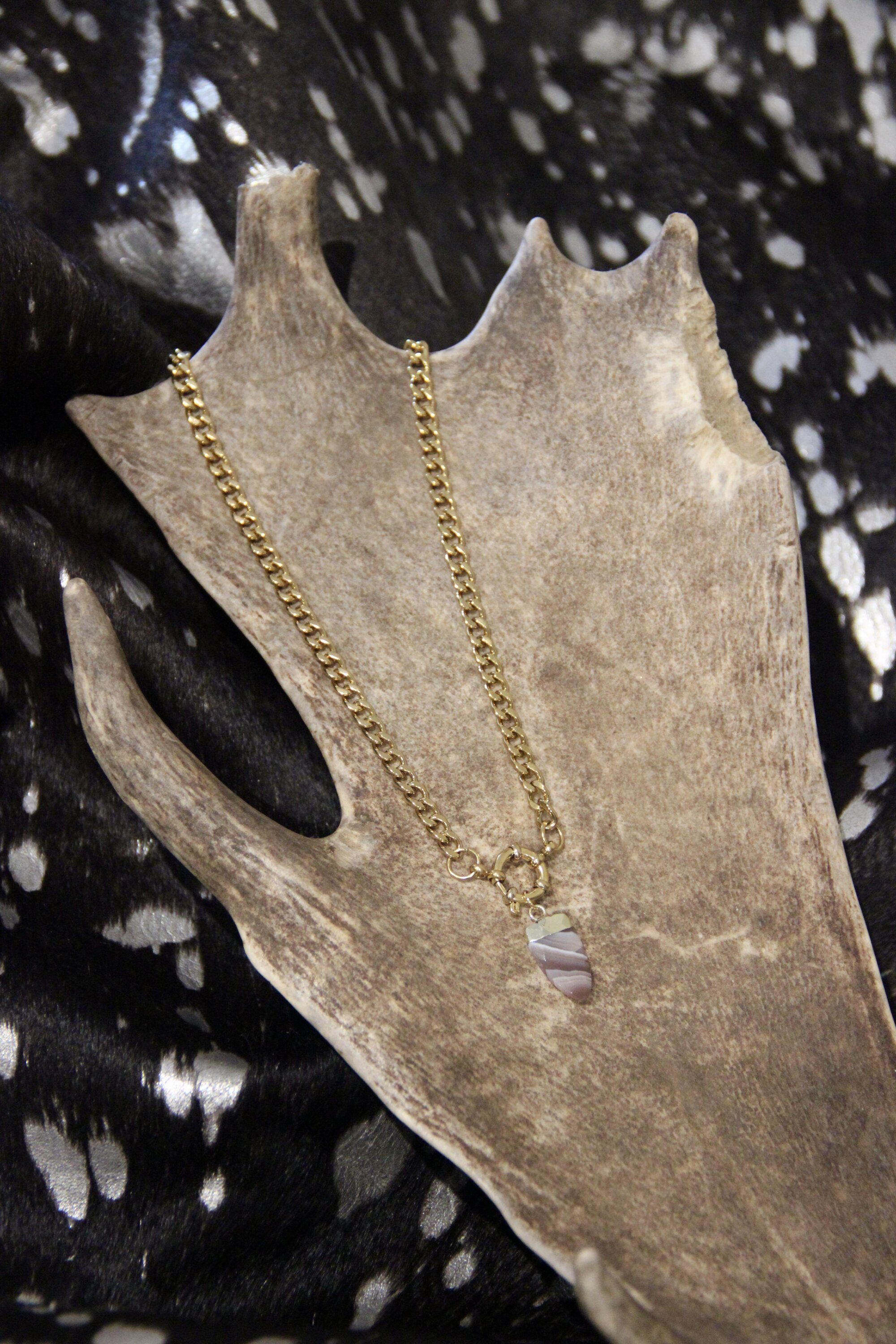 Collier bouée Doré & agate