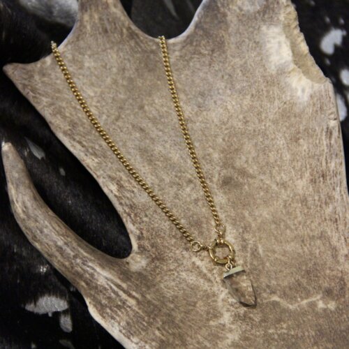 Collier bouée Doré &  quartz fumé
