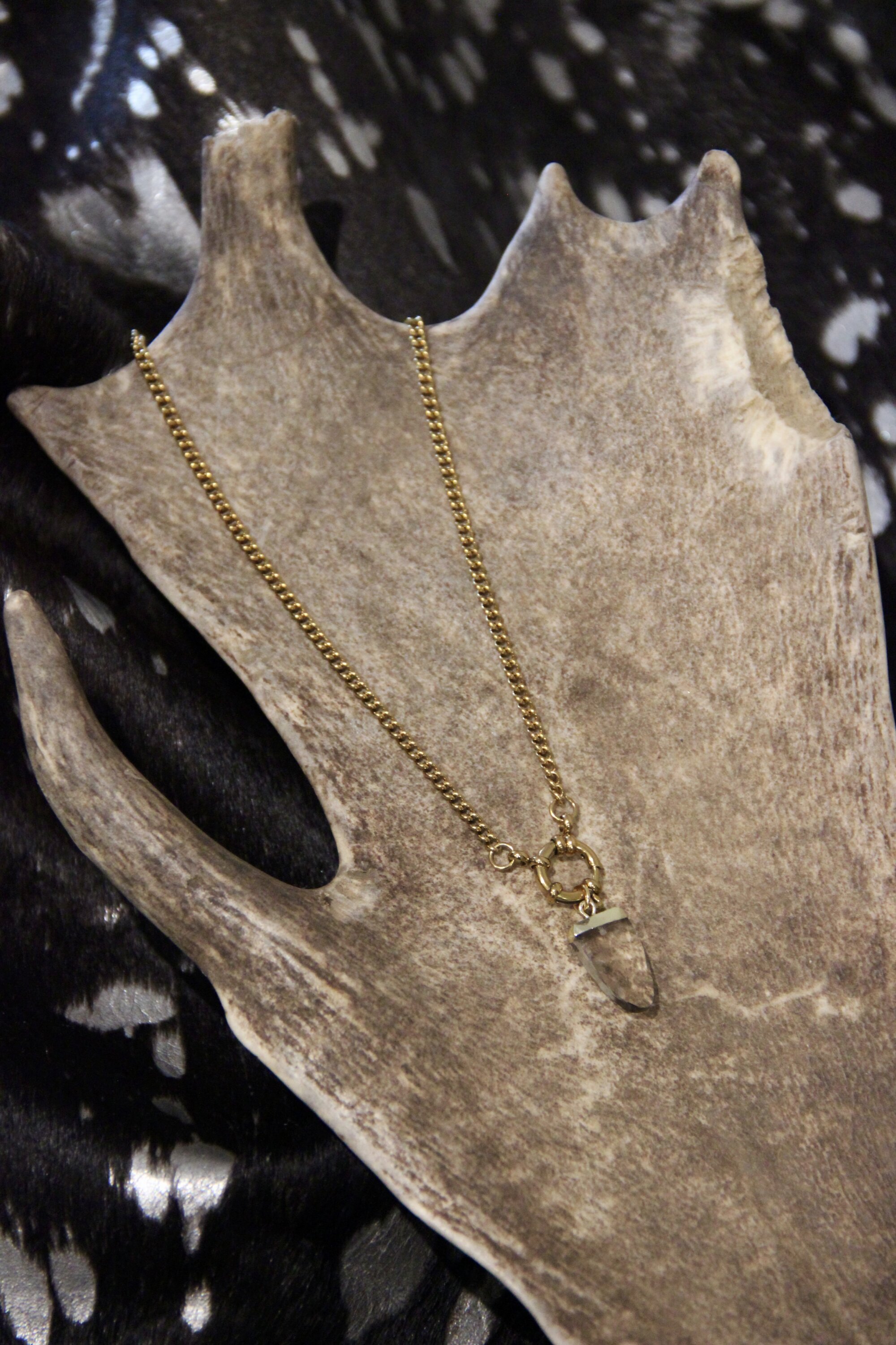 Collier bouée Doré & quartz fumé