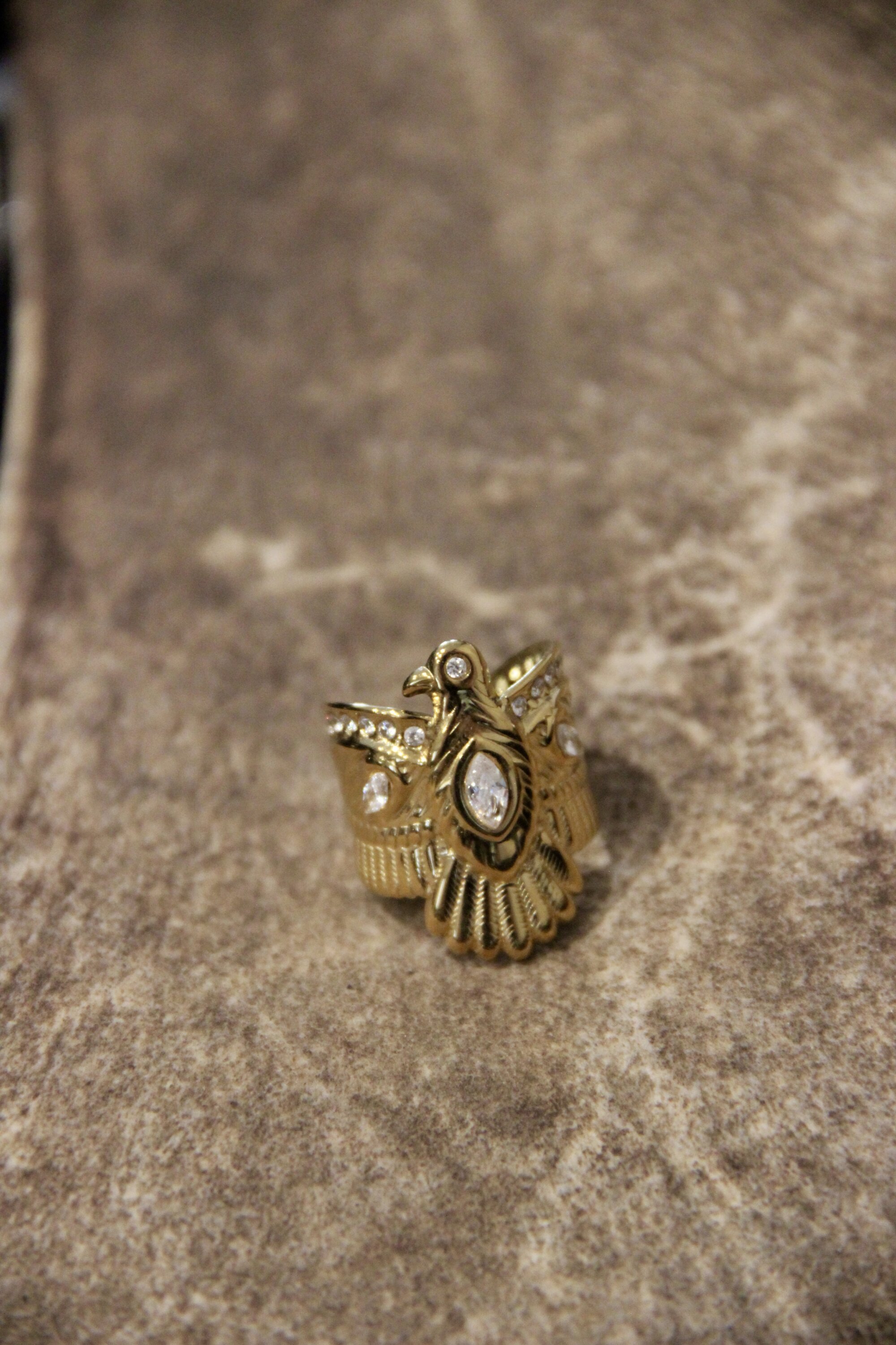 Bague aigle doré